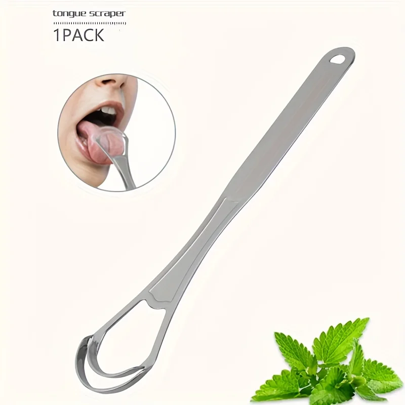 Tongue Scraper Metal - Double-layer Tongue Cleaner Brush with Stainless
