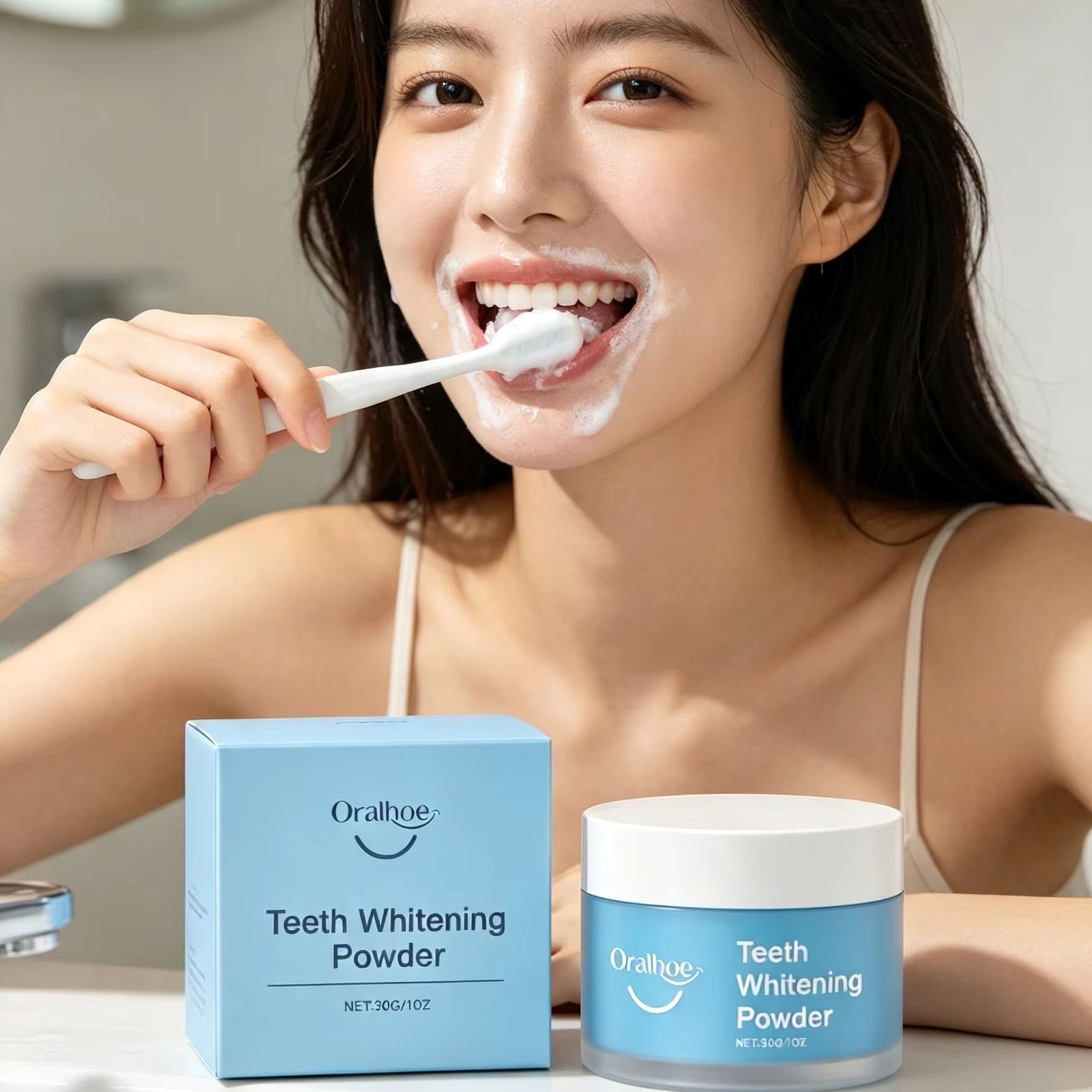 Teeth Whitening Q&M - Oralhoe Tooth Powder for Brushing Teeth