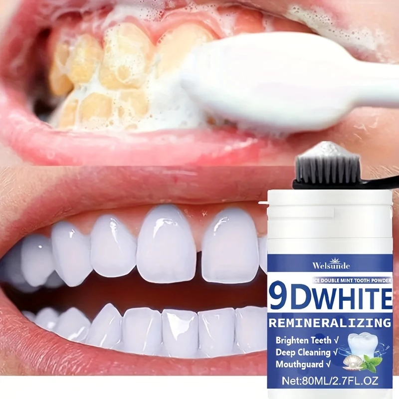 Teeth Whitening Results - 9D White Remineralizing Hydroxyapatite Tooth Powder,
