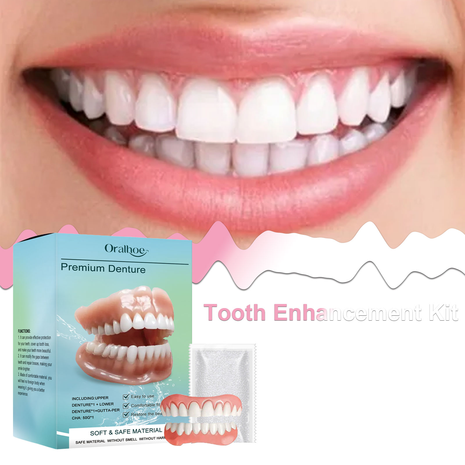 Teeth Whitening Mask - Oralhoe Teeth Decorating Set Comfortable Material