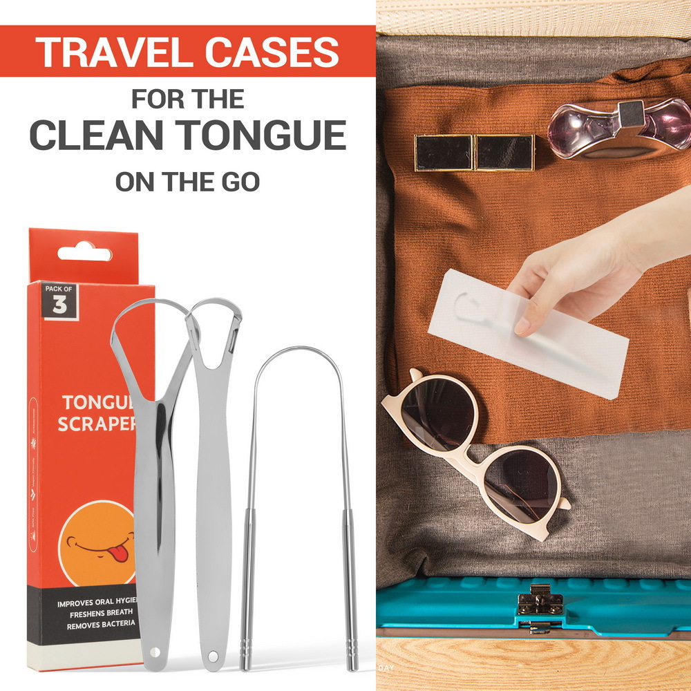 3 Pcs/Pack Metal Tongue Scrape - Tongue Scraper Metal 评论和价格