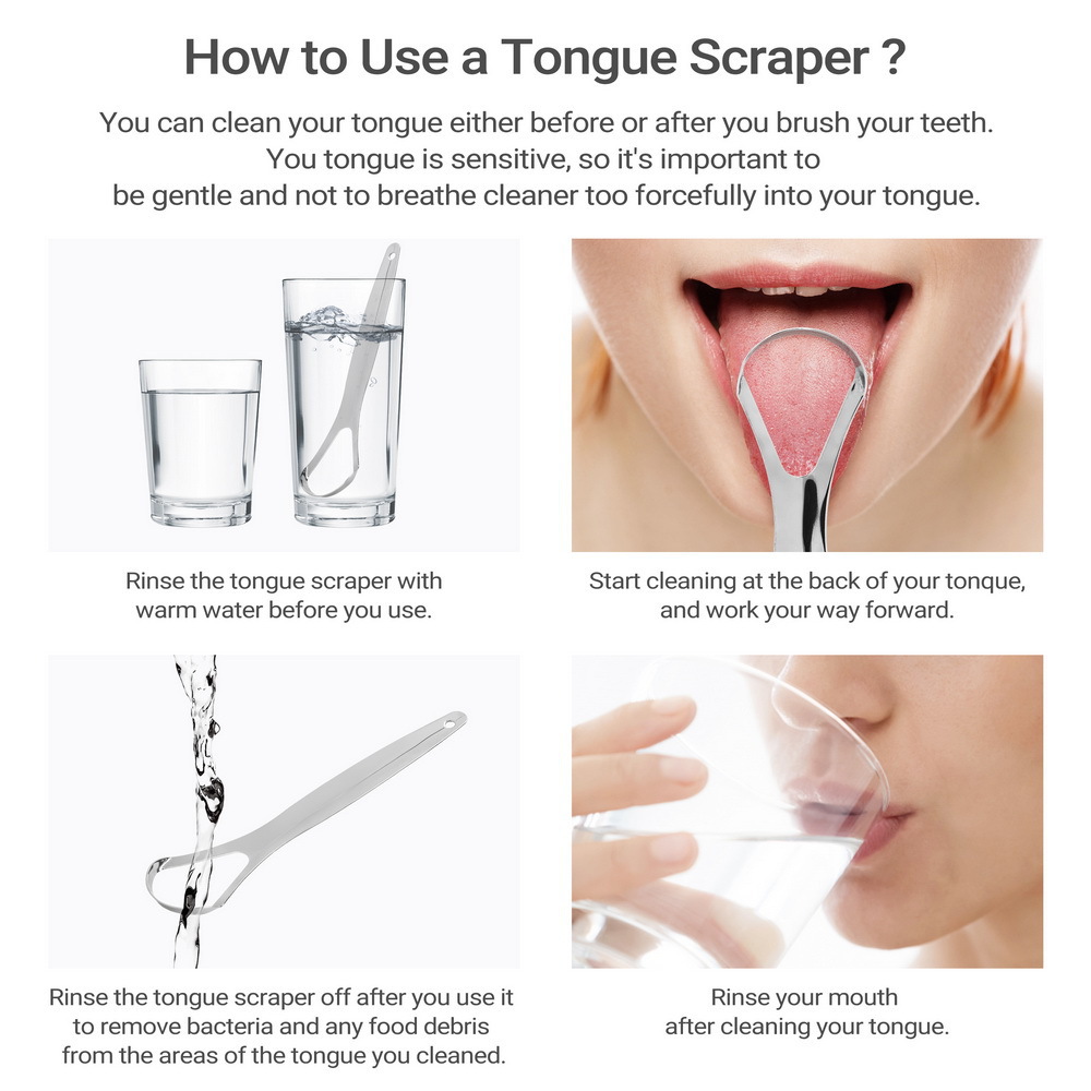 3 Pcs/Pack Metal Tongue Scrape - Tongue Scraper Metal 评论和价格