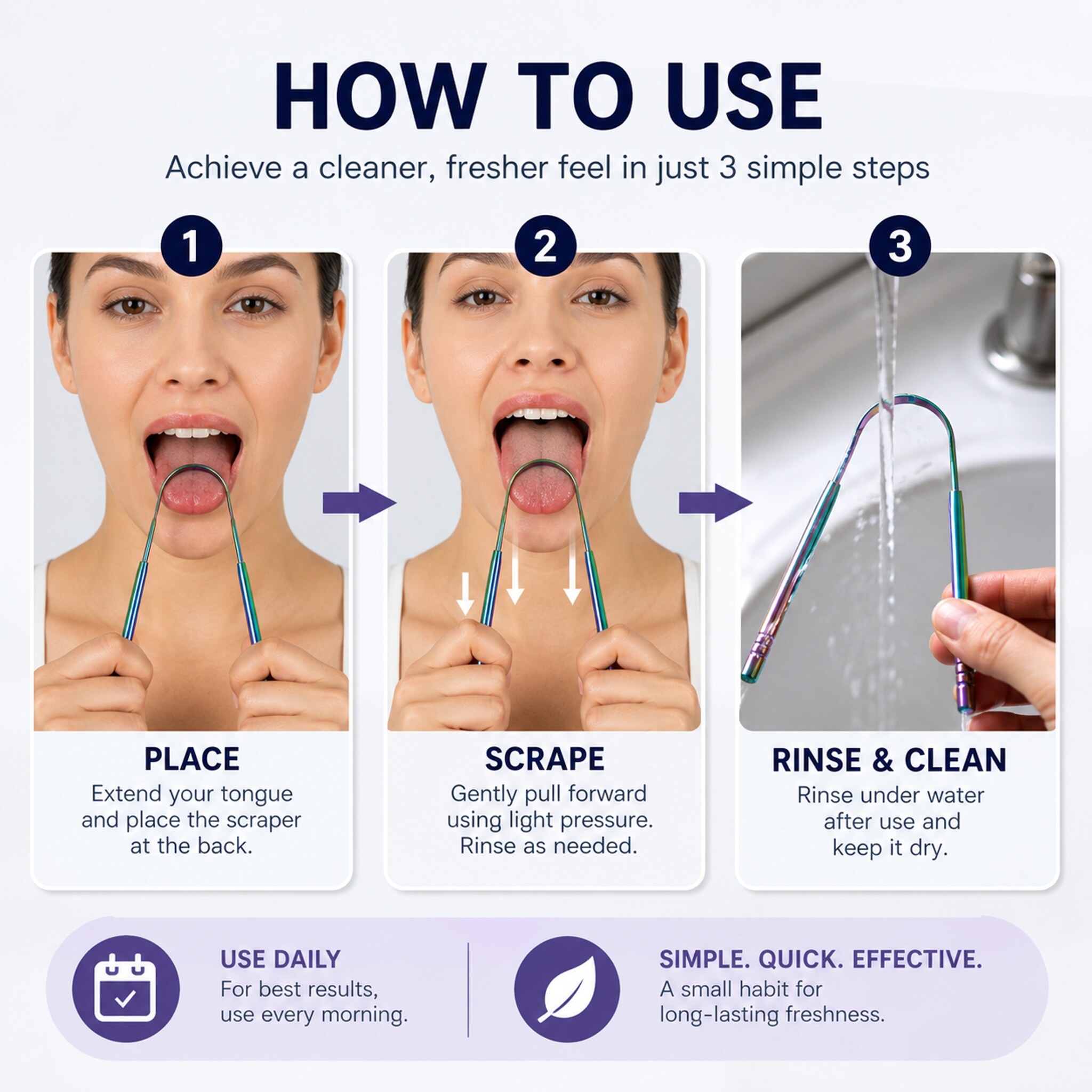 Metal Tongue Cleaner Stainless - Tongue Scraper Metal 评论和价格