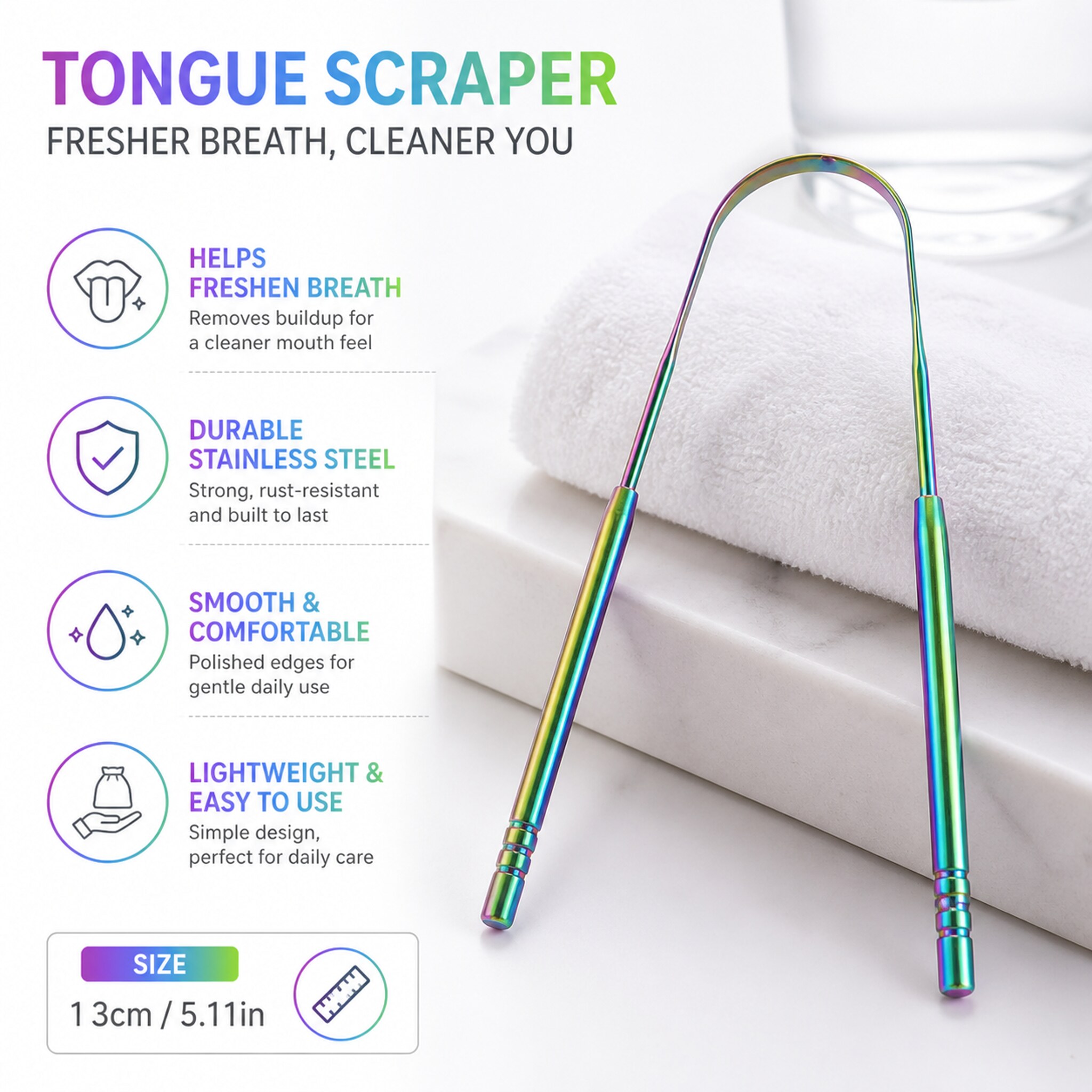 Metal Tongue Cleaner Stainless - Tongue Scraper Metal 评论和价格