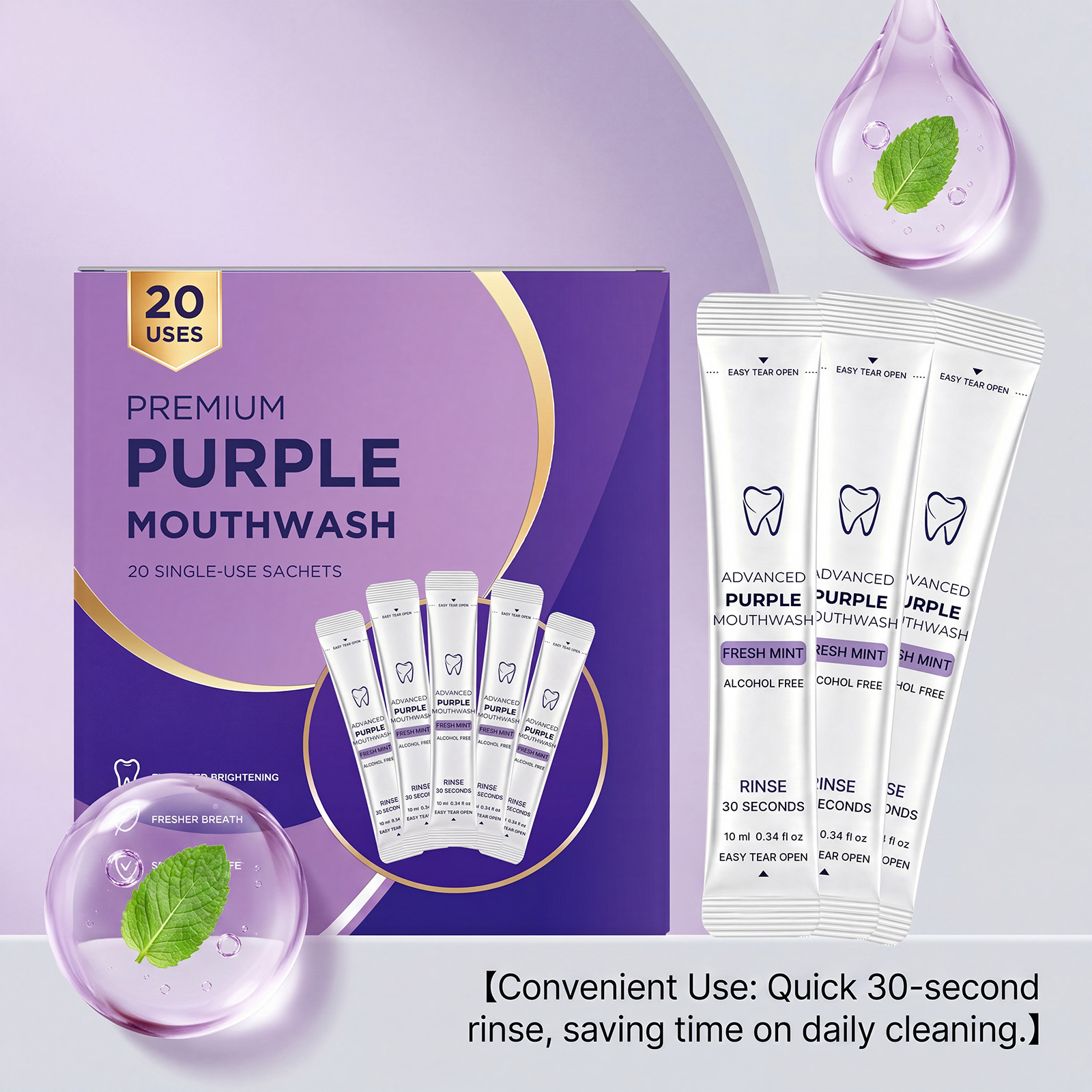 20/40 Pack Purple Mouthwash Fo - Teeth Whitening Mouthwash 评论和价格