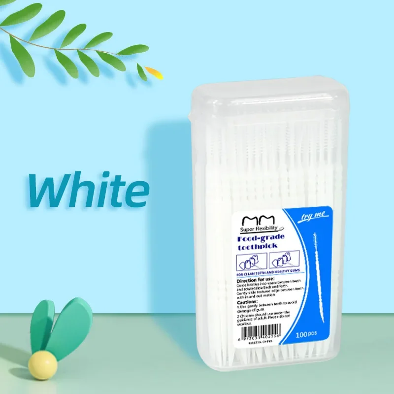 100pcs Double Head Dental Flos - Dental Floss Picks 评论和价格