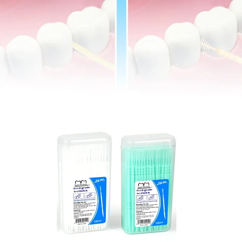 100pcs Double Head Dental Flos - Dental Floss Picks 评论和价格