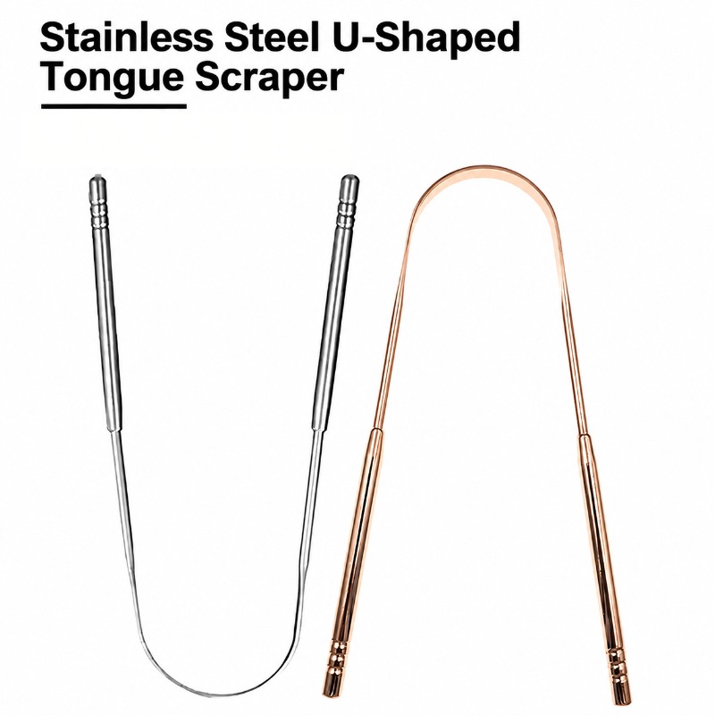 Rose Gold U-shaped Stainless S - Tongue Scraper Metal 评论和价格