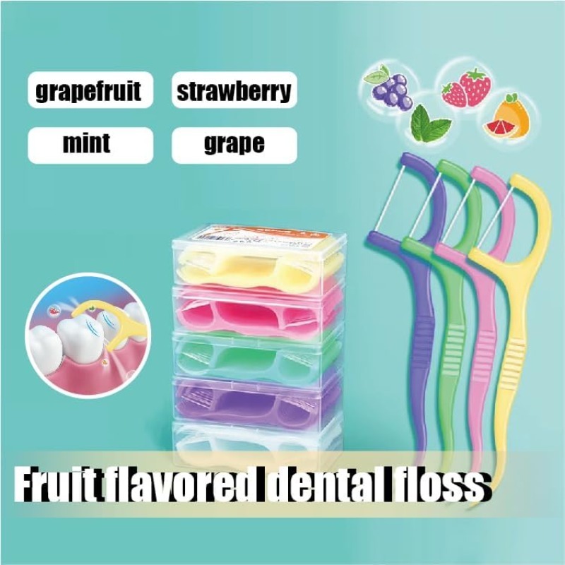 30pcs Portable Fruit-flavored  - Dental Floss Picks 评论和价格
