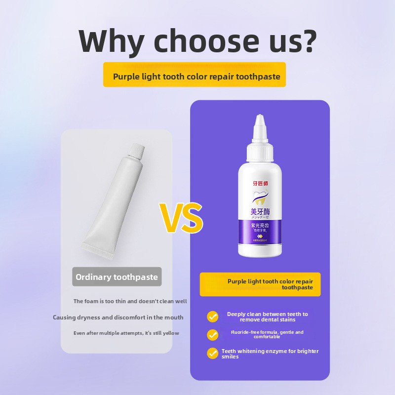 Purple Light Brightening Tooth - Teeth Whitening Enzymes 评论和价格