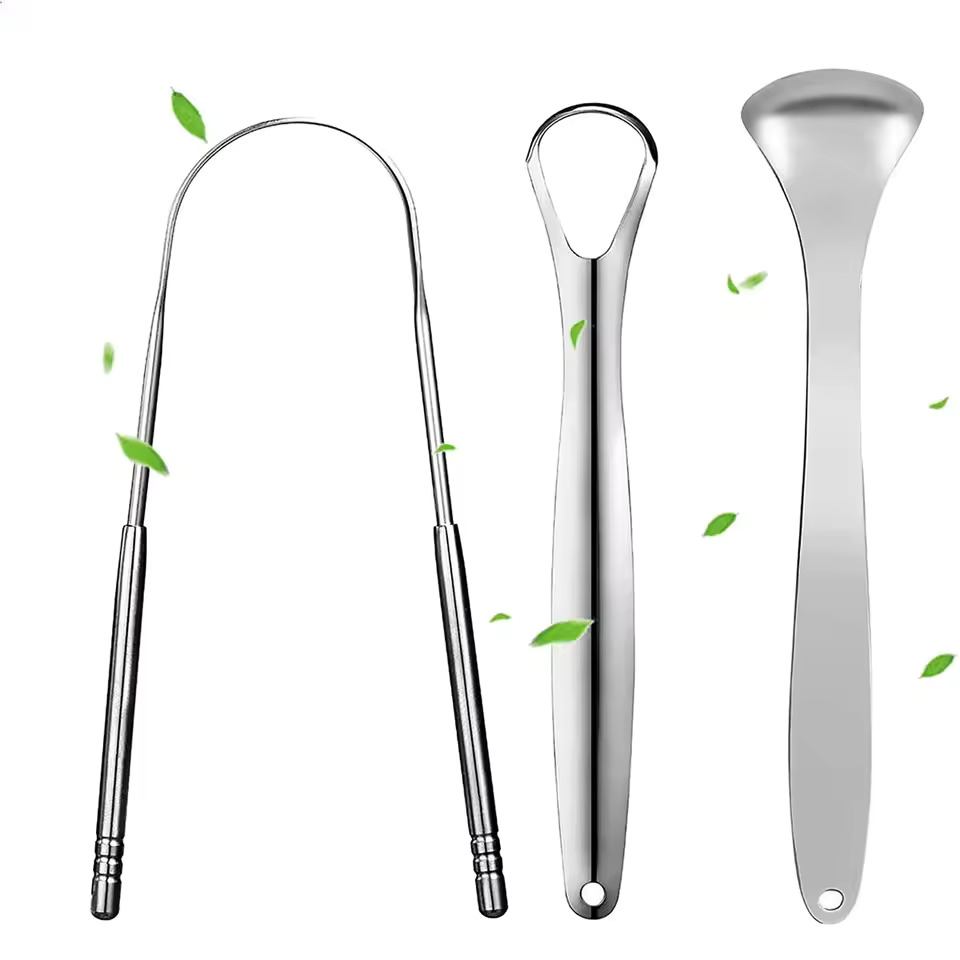 1pc/2pcs/3pcs/4pcs Metal Tongu - Tongue Scraper Metal 评论和价格