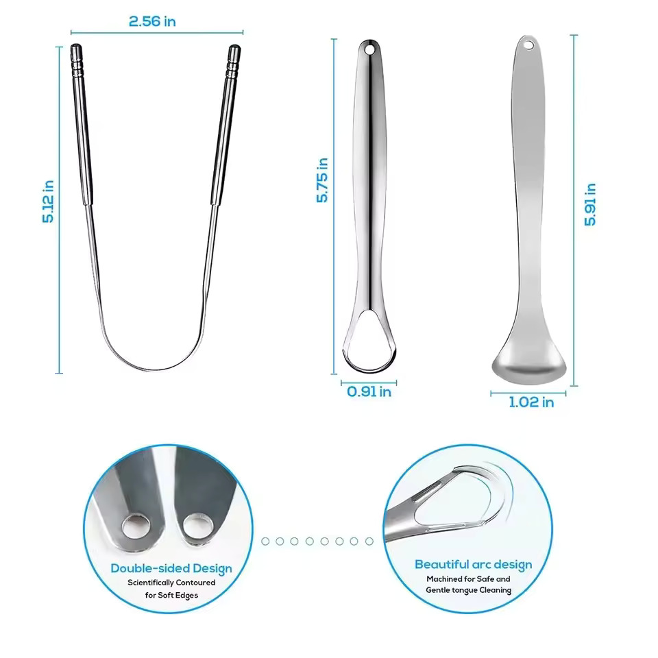 1pc/2pcs/3pcs/4pcs Metal Tongu - Tongue Scraper Metal 评论和价格