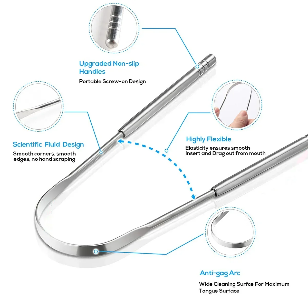 Premium 1pcs/3pcs Metal Tongue - Tongue Scraper Metal 评论和价格