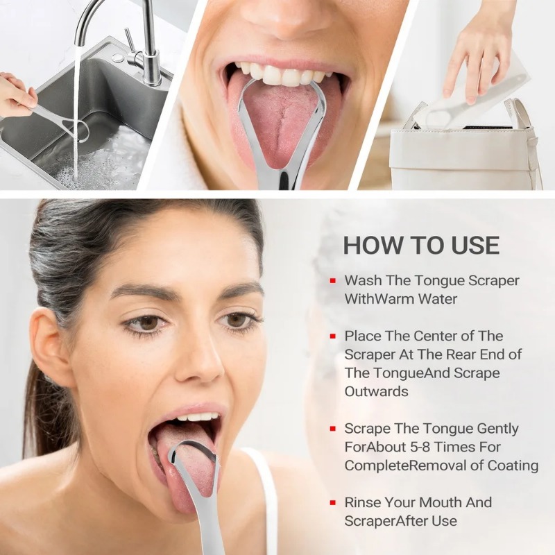 Halitosis Tongue Coating Tongu - Tongue Scraper Metal 评论和价格