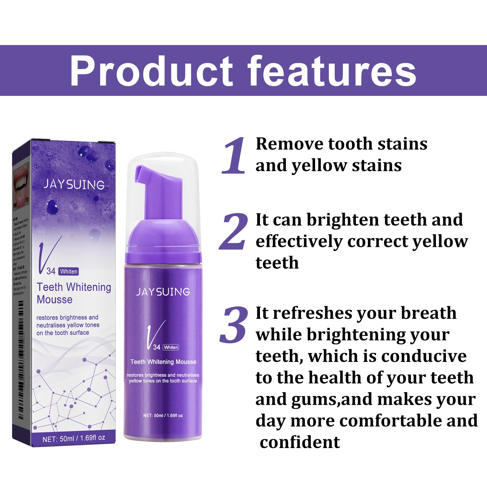 V34 Mousse Teeth Cleaning Toot - Teeth Whitening Effective 评论和价格