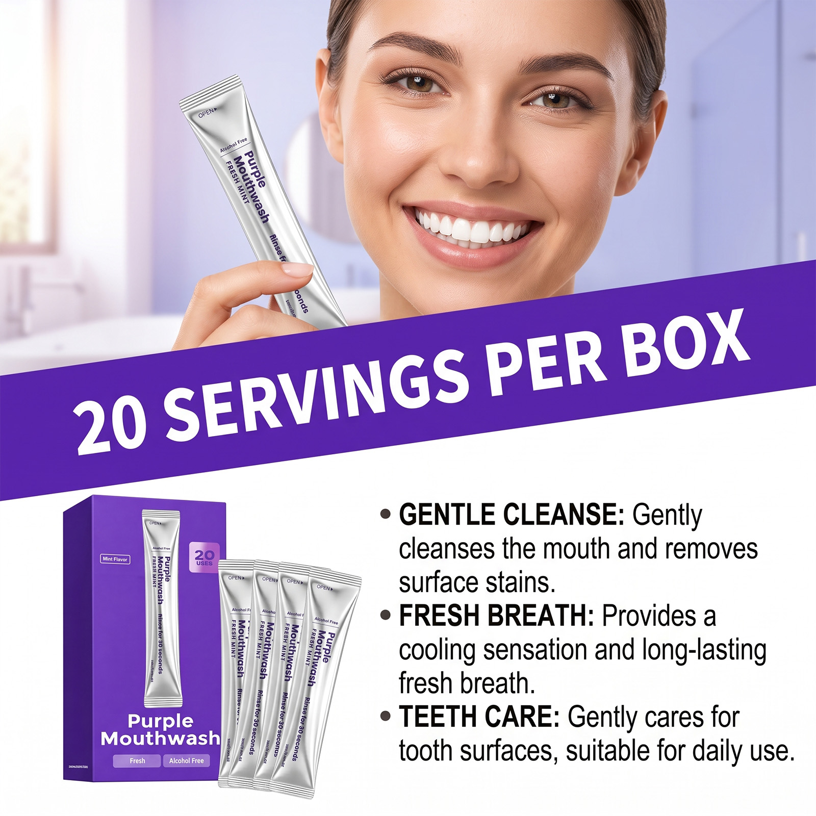 20 Pack Instant Whitening Mout - Teeth Whitening Mouthwash 评论和价格