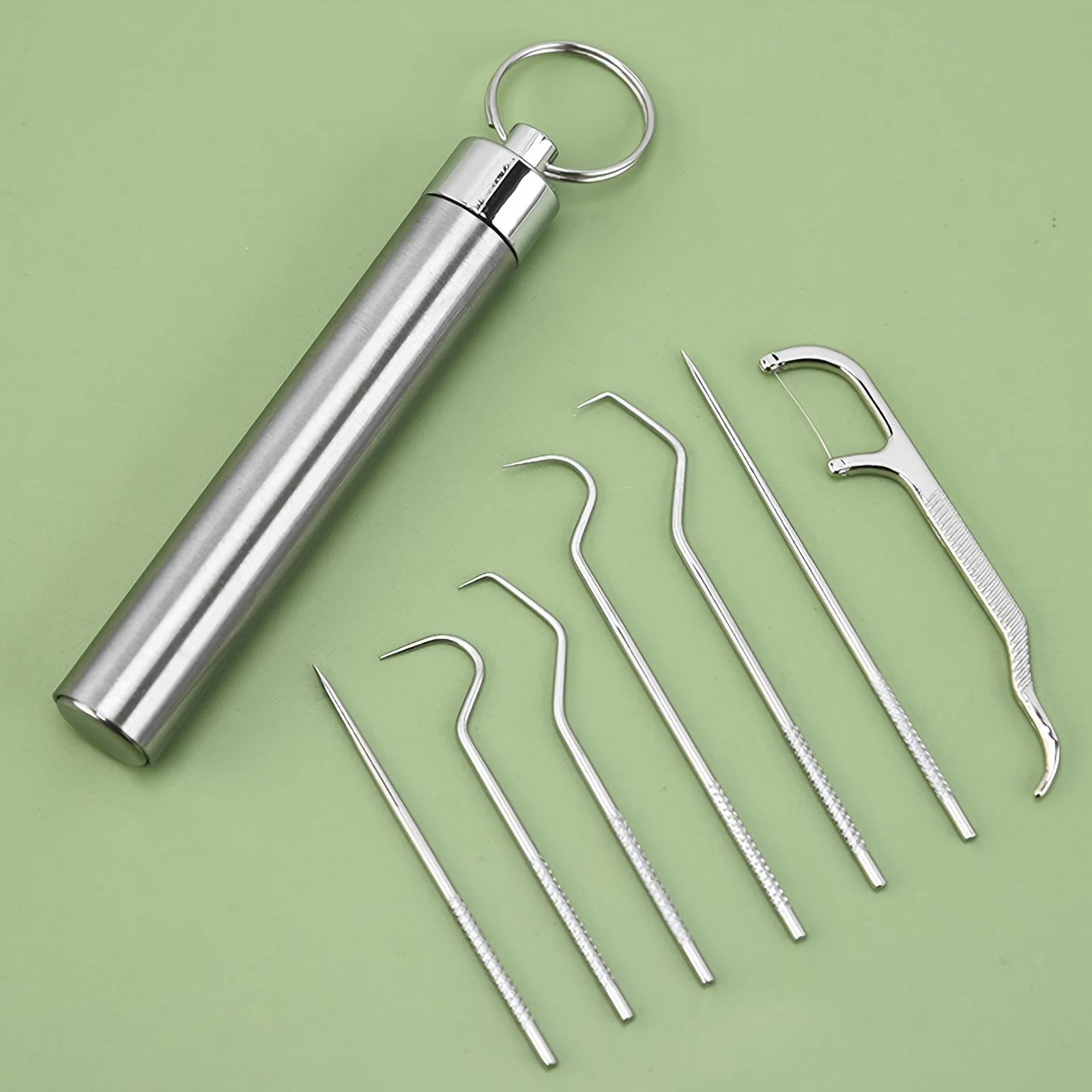 Stainless Steel Toothpick Set  - Dental Floss Picks 评论和价格