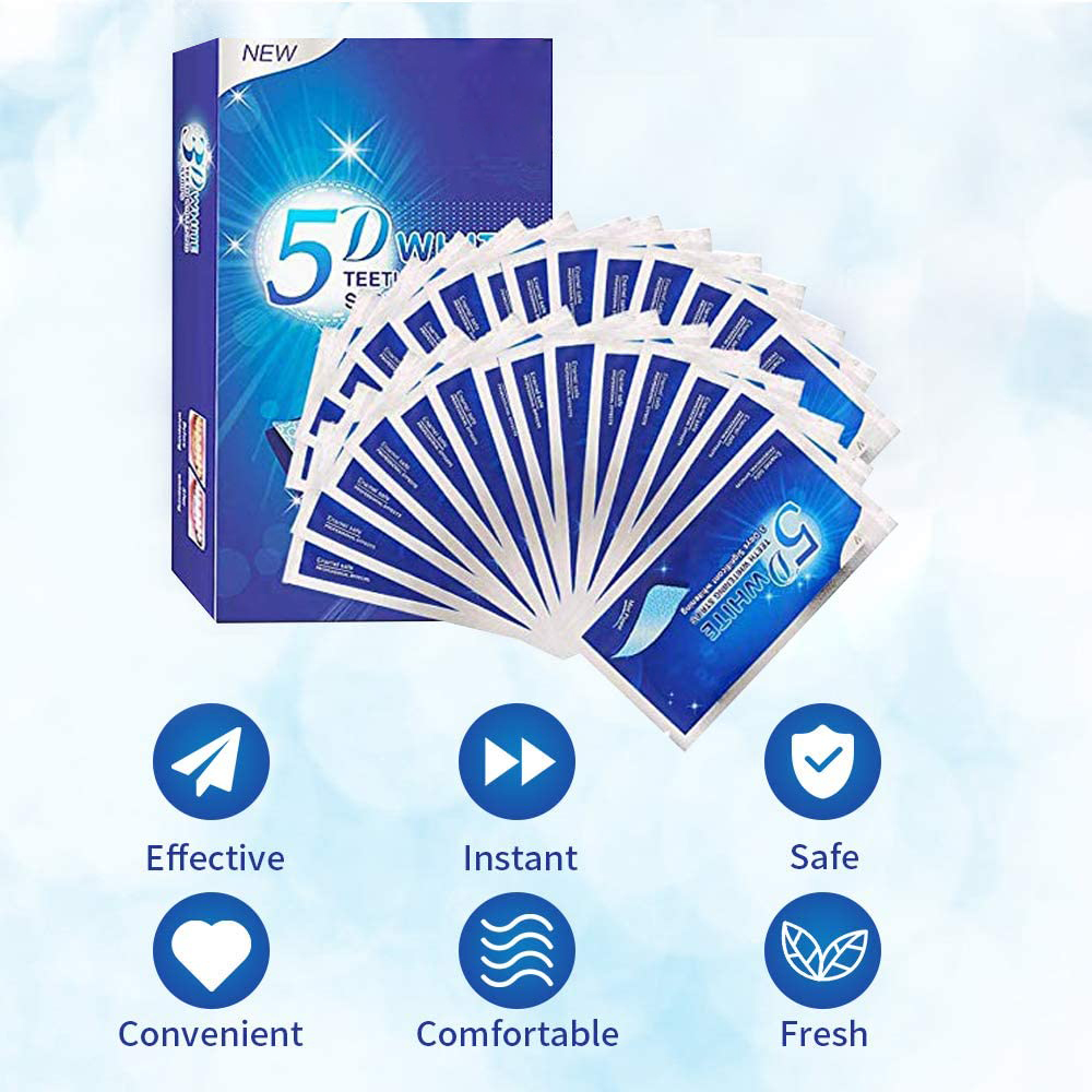 5D White Teeth Whitening Strip - Teeth Whitening With Peroxide 评论和价格
