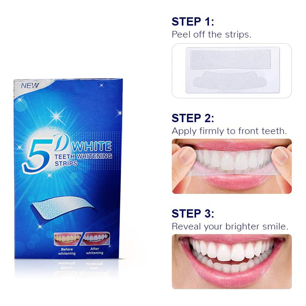 5D White Teeth Whitening Strip - Teeth Whitening With Peroxide 评论和价格